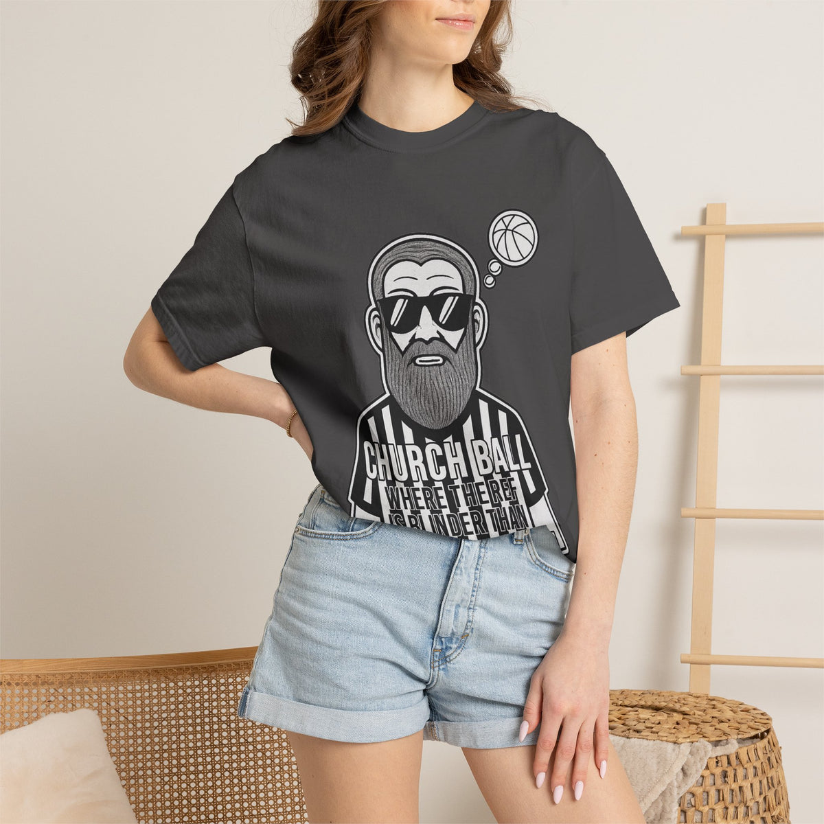 Color: Graphite | Church Ball: Blinder Than Methuselah Unisex Garment-Dyed T-shirt