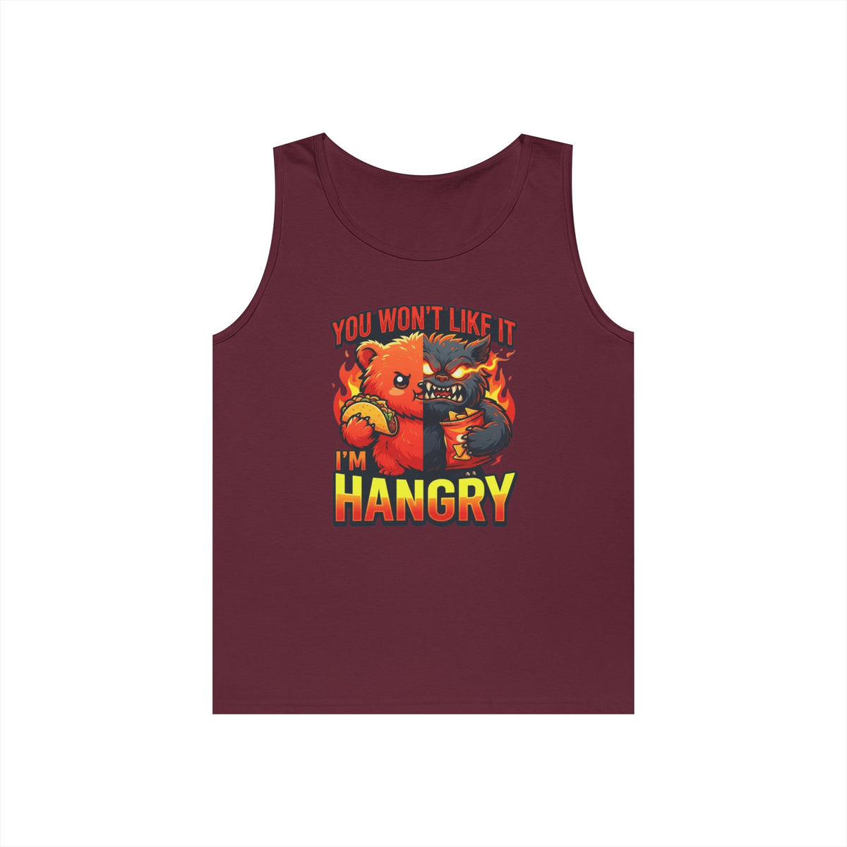 Color: Maroon | You Won't Like It I'm Hangry Tank Top