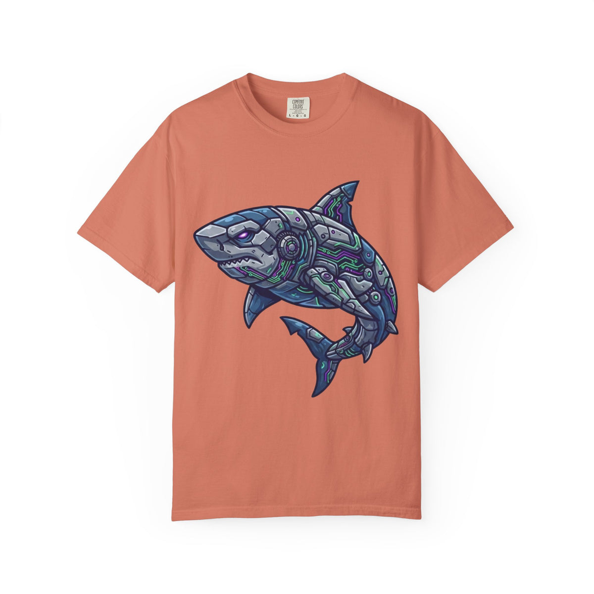 Color: Terracotta | Cyber Shark Unisex Garment-Dyed Tee