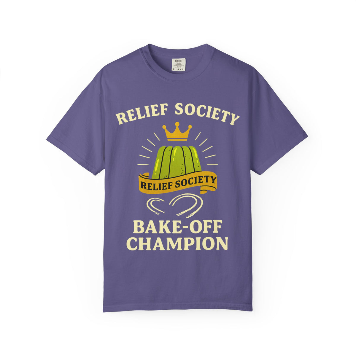 Color: Grape | Relief Society Bake-Off Champion Unisex Garment-Dyed T-shirt