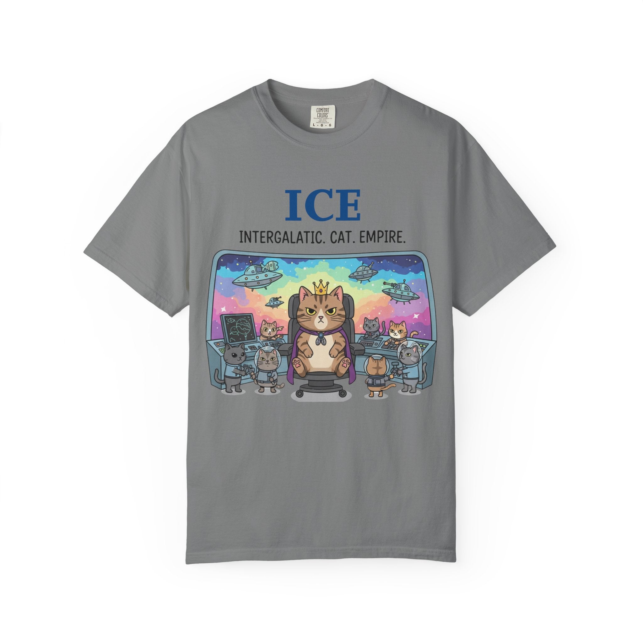 "ICE (Intergalactic Cat Empire)" Unisex Garment-Dyed T-shirt