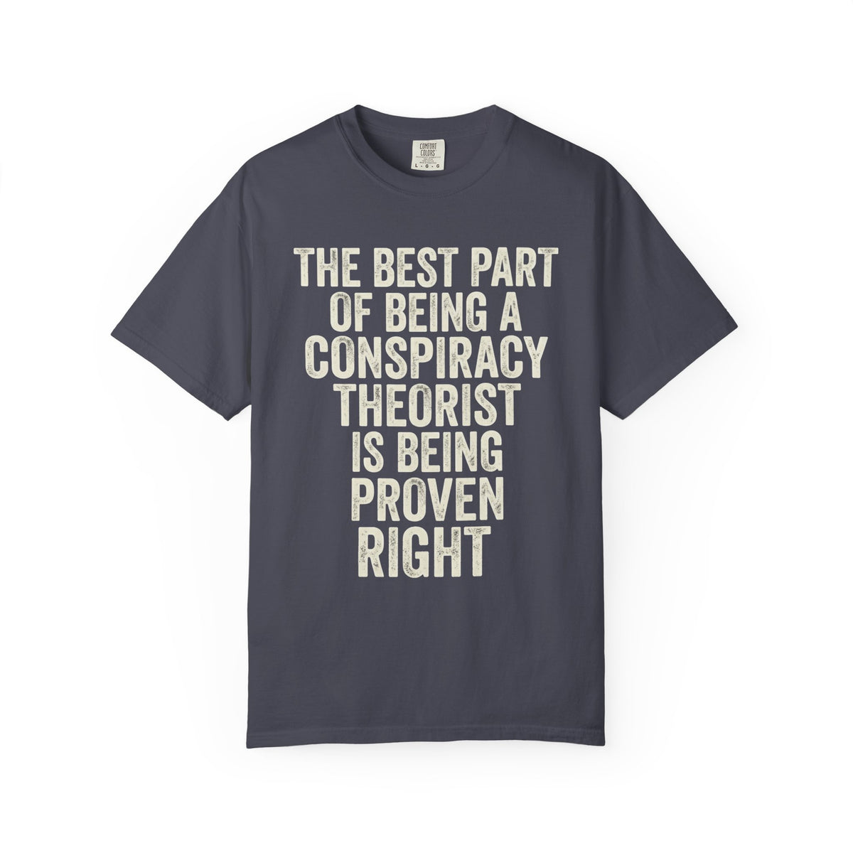 Color: Navy | Conspiracy Theorist Unisex Garment-Dyed Tee
