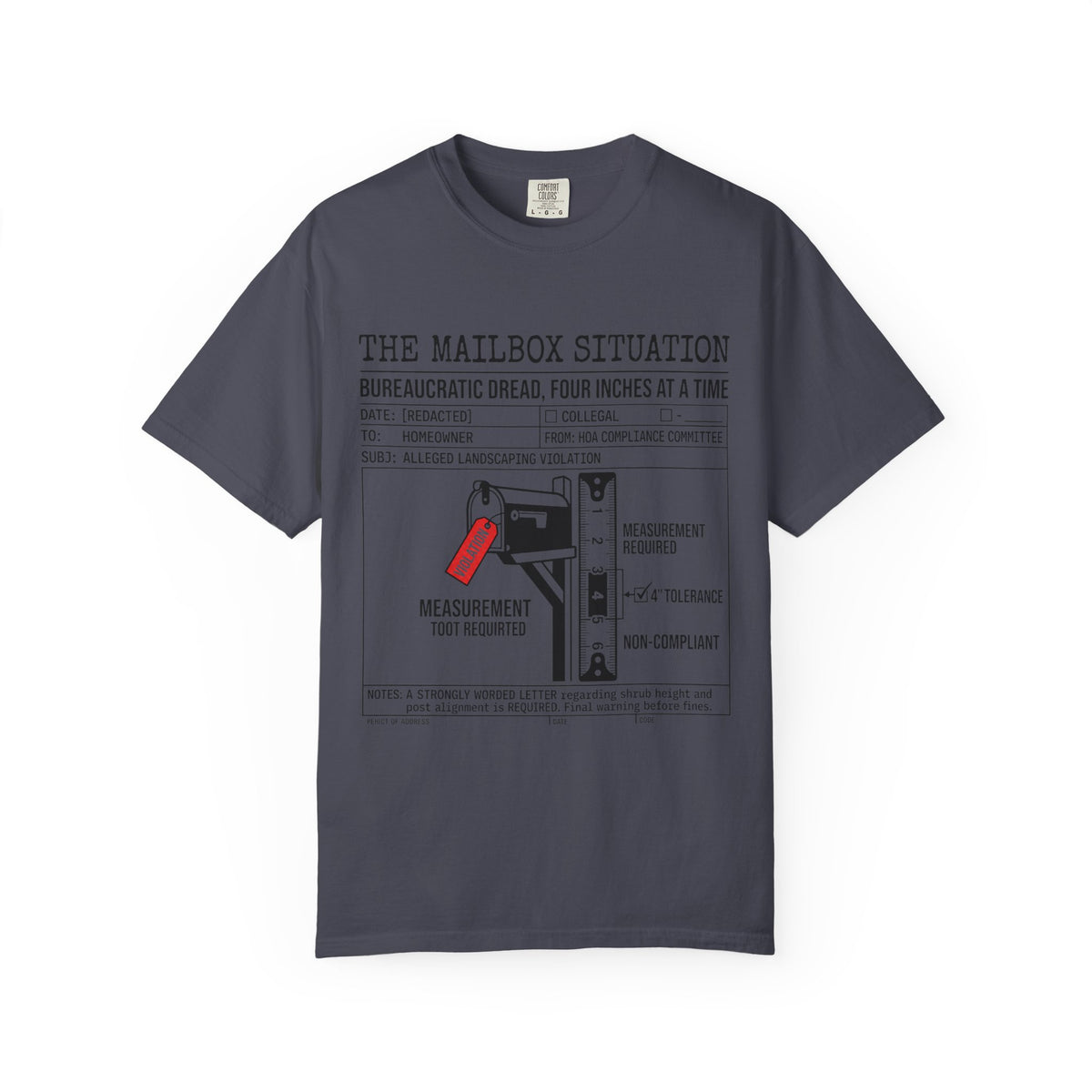 Color: Navy | Mailbox Situation Unisex Garment-Dyed Tee