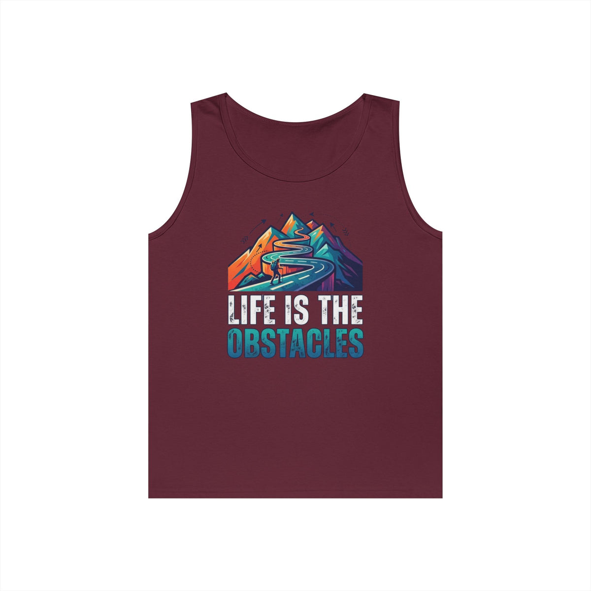 Color: Maroon | Life Is The Obstacles Tank Top