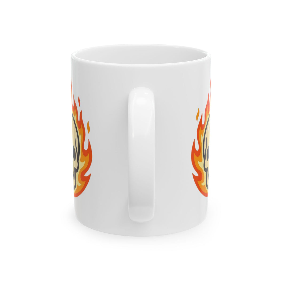 "Hellfire" White Ceramic Mug — Graphic