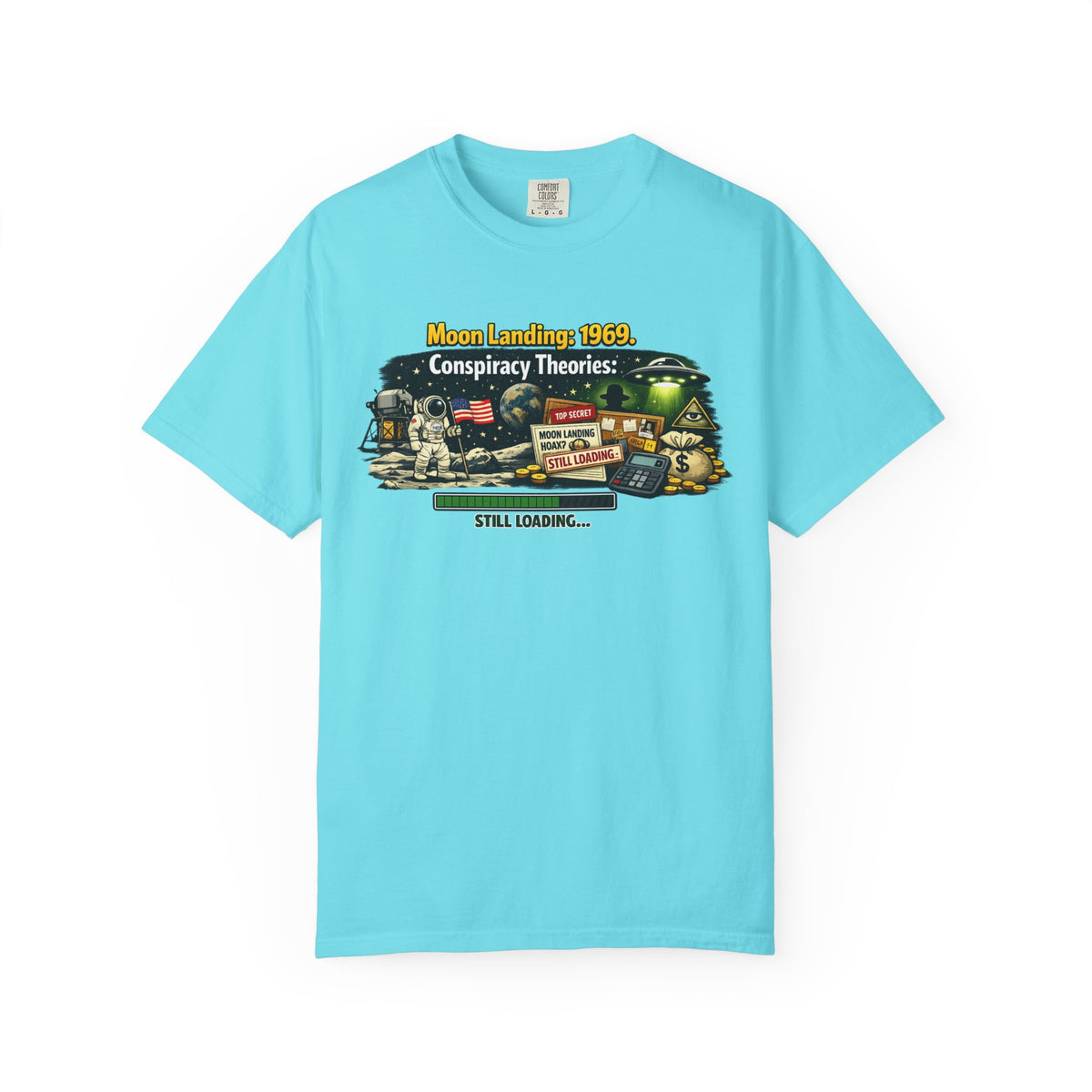 Color: Lagoon Blue | Moon Conspiracy Unisex Garment-Dyed T-shirt