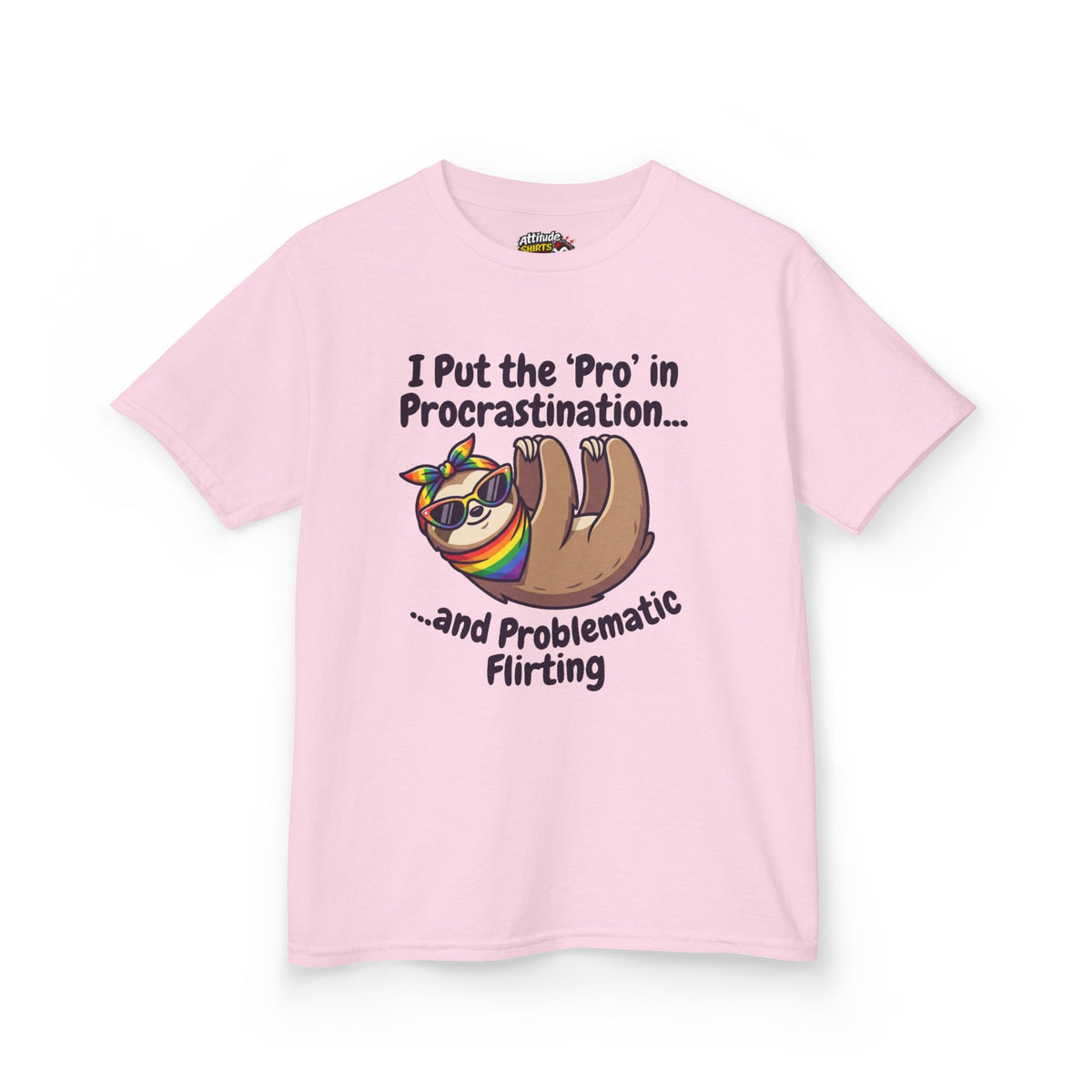 Color: Light Pink | Pro in Problematic Flirting Kids Tee