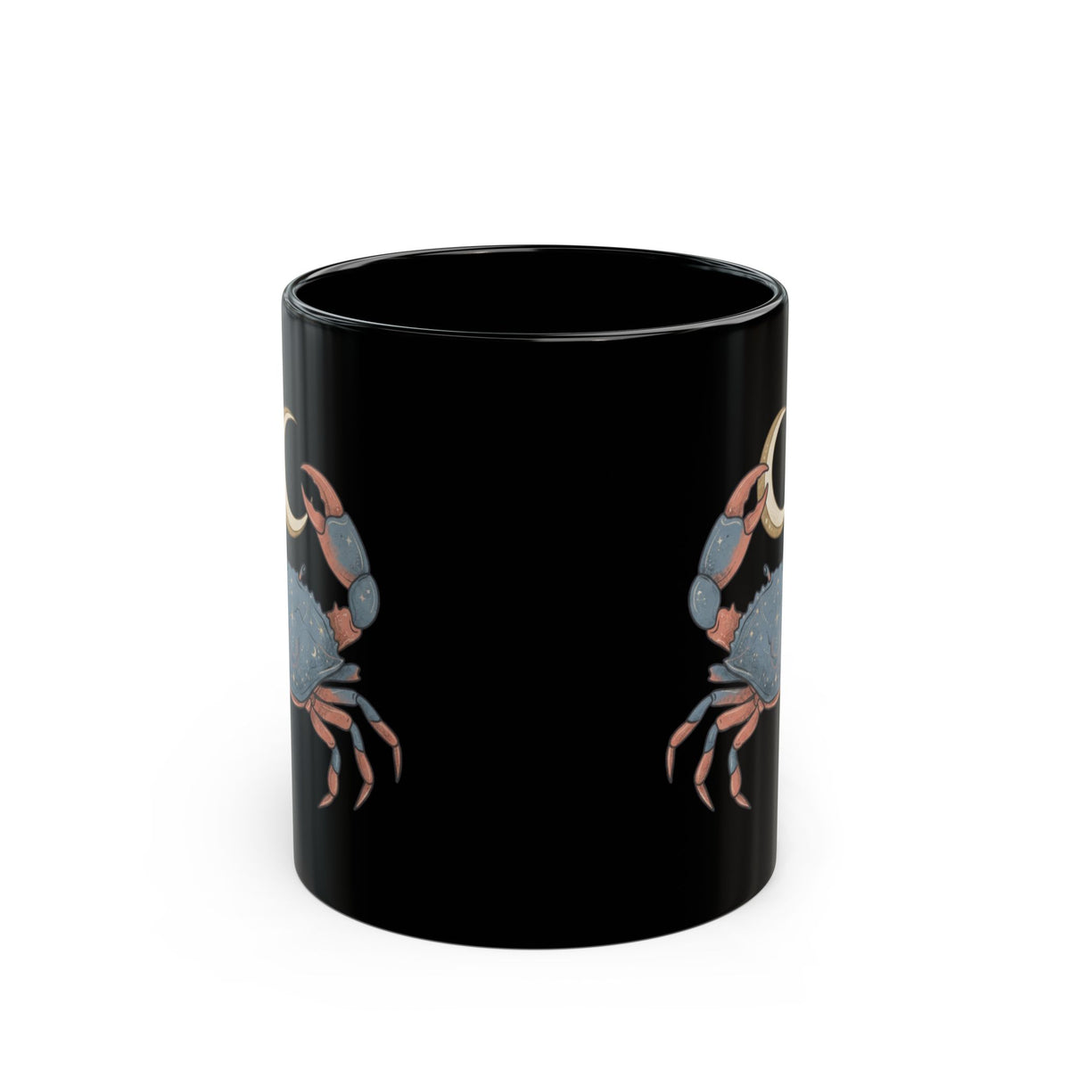 "Cancer The Moon Child Crab" Black Ceramic Mug — Graphic