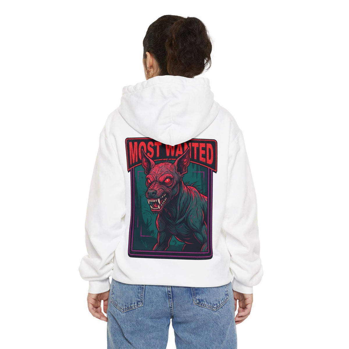 Color: White | Chupacabra (Puerto Rico-Latin America) Garment-Dyed Hoodie