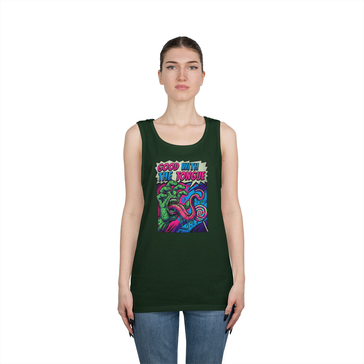Color: Forest Green | Good With the Tongue Tank Top