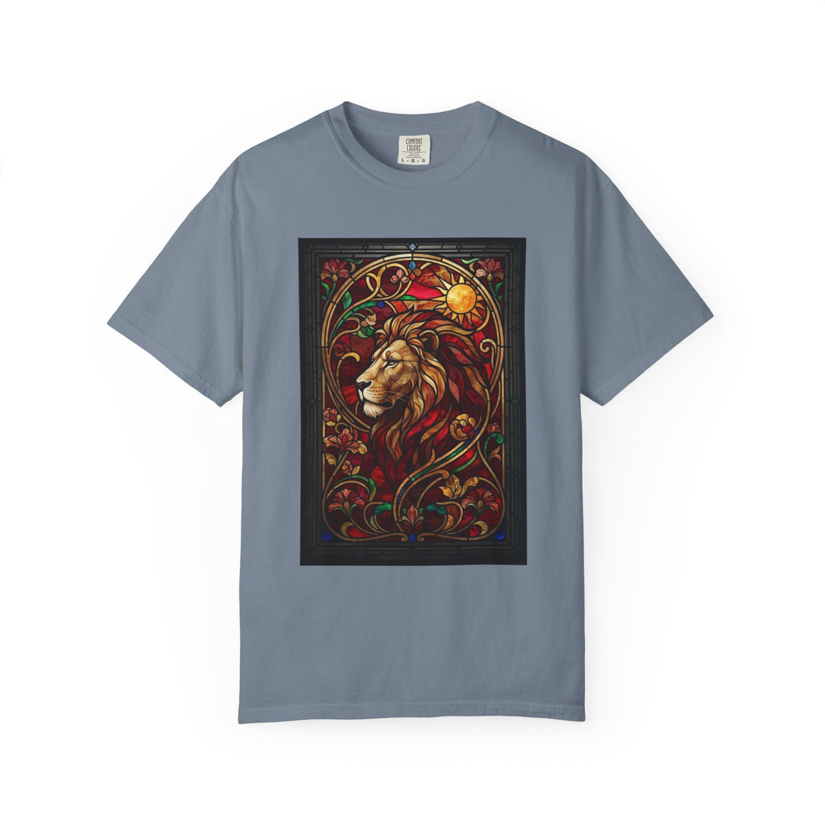 "Stained Glass Sign LEO" Unisex Garment-Dyed Tee