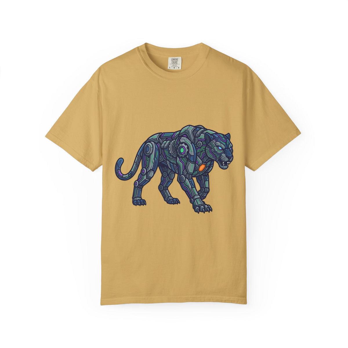Color: Mustard | Cyber Panther Unisex Garment-Dyed Tee