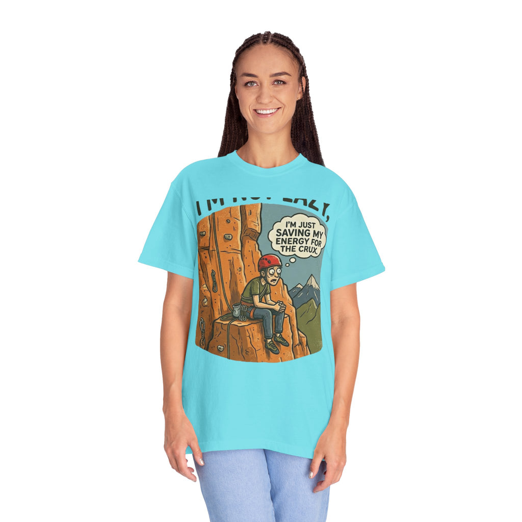 "Saving Energy for the Crux" Unisex Garment-Dyed Tee