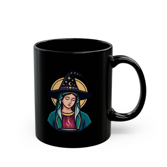 "Hail Mary Full of Spice" Black Ceramic Mug — Graphic