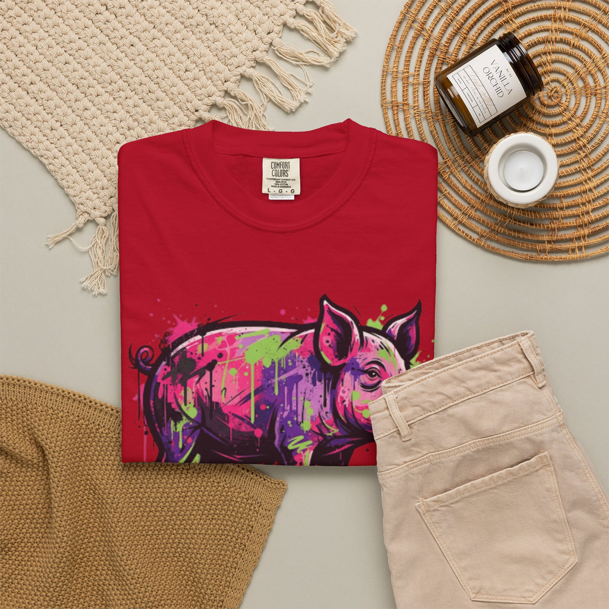 Barnyard Pig Unisex Garment-Dyed Tee