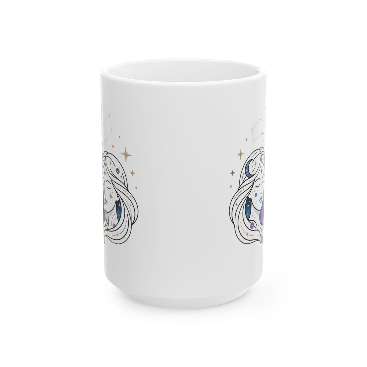 "Gemini The Celestial Twins" White Ceramic Mug — Graphic