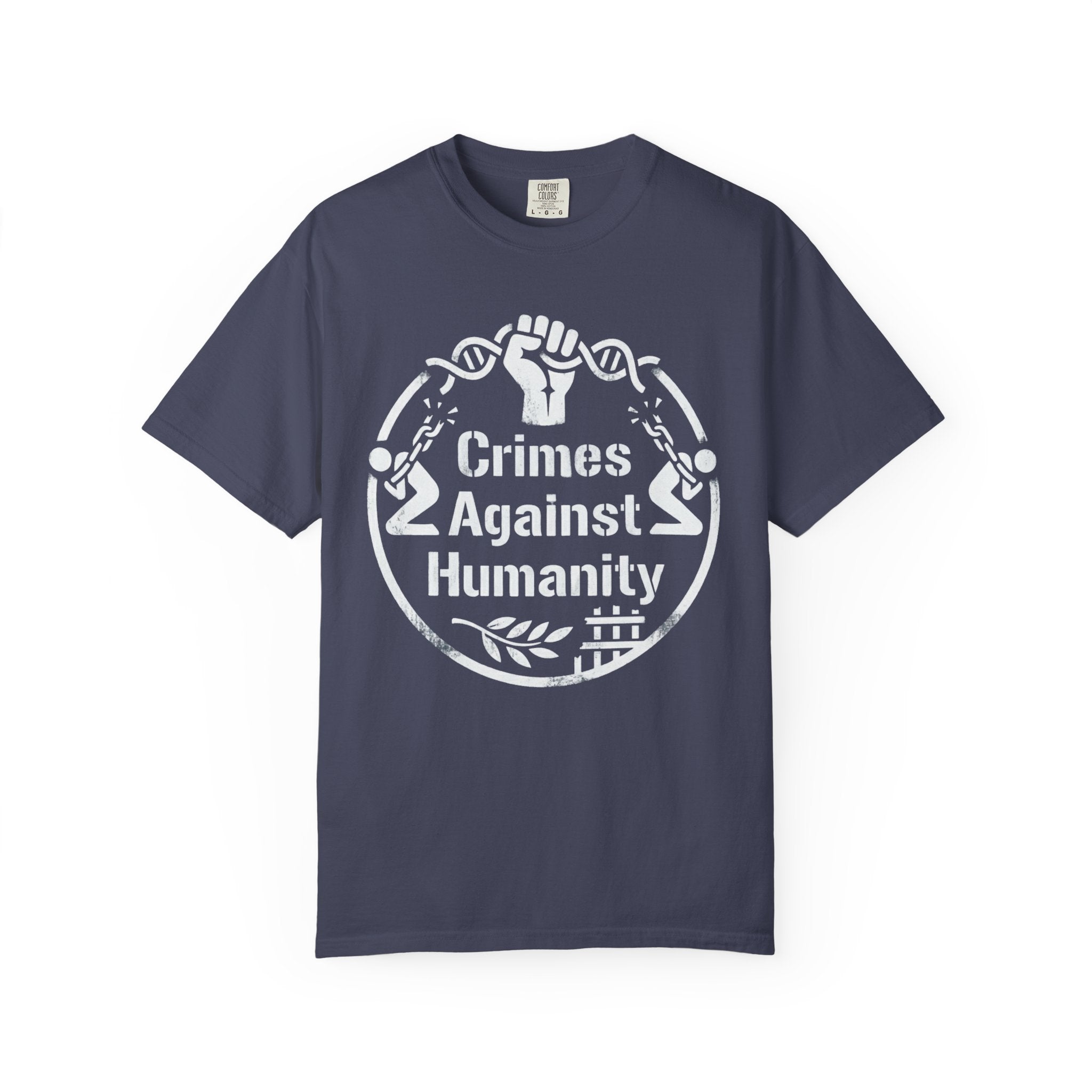 "Crimes Against Humanity" Unisex Garment-Dyed Tee