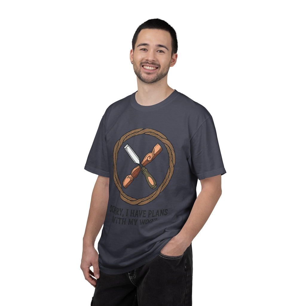 "Plans for My Wood" Unisex Garment-Dyed T-shirt