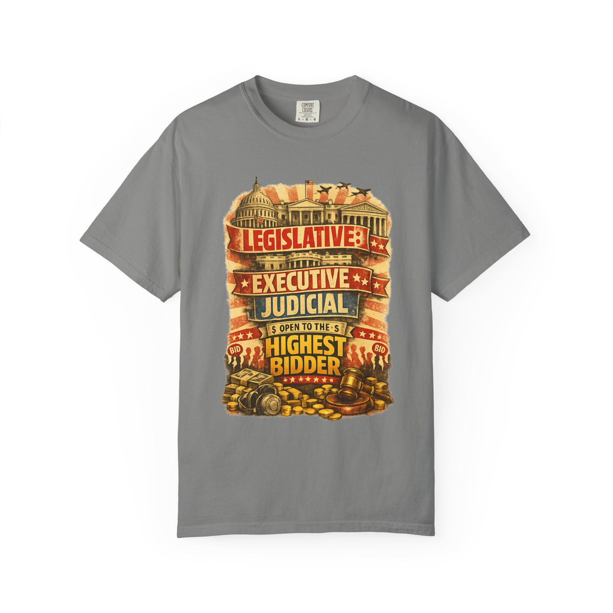 Color: Granite | Highest Bidder Unisex Garment-Dyed T-shirt
