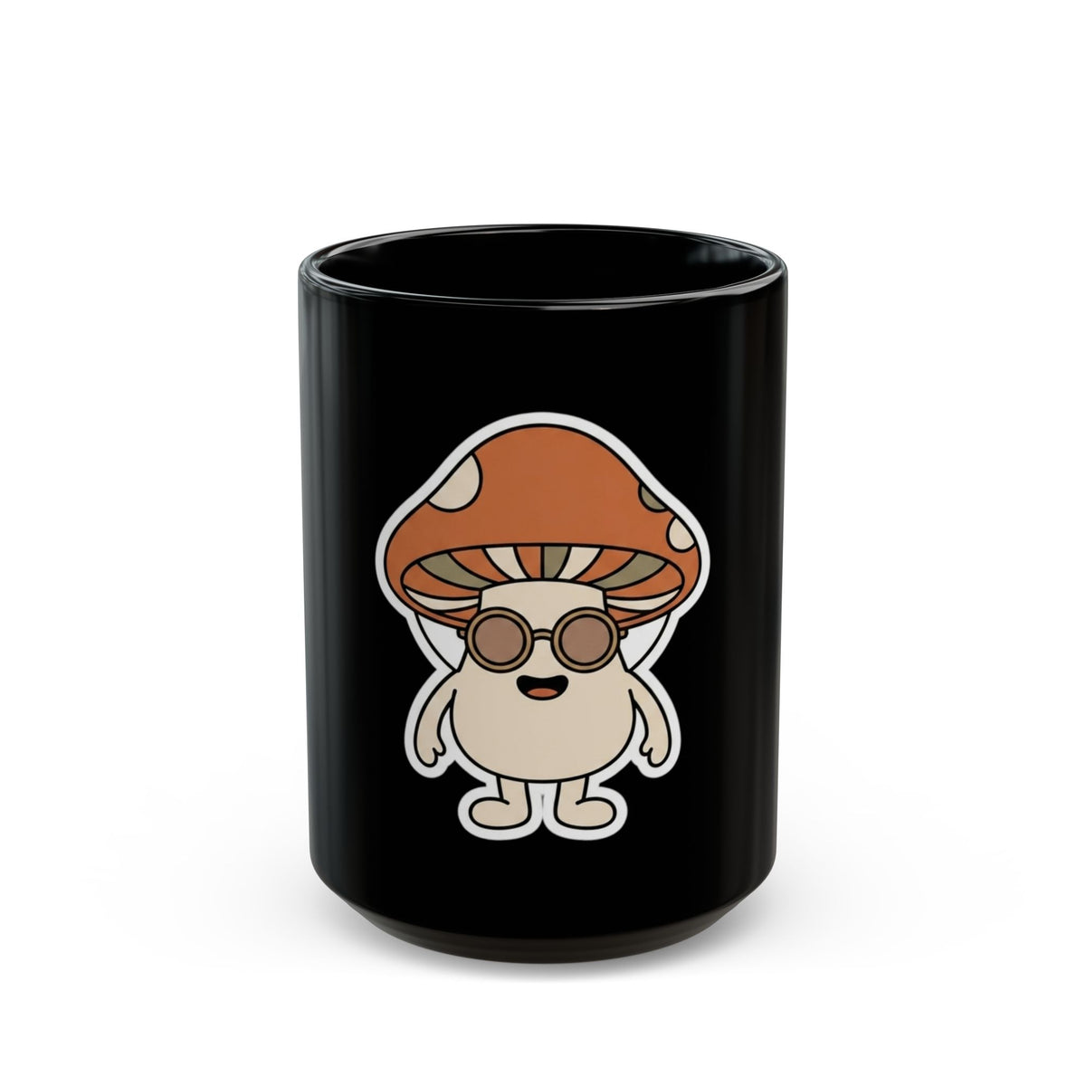 "Shroom Man" Black Ceramic Mug
