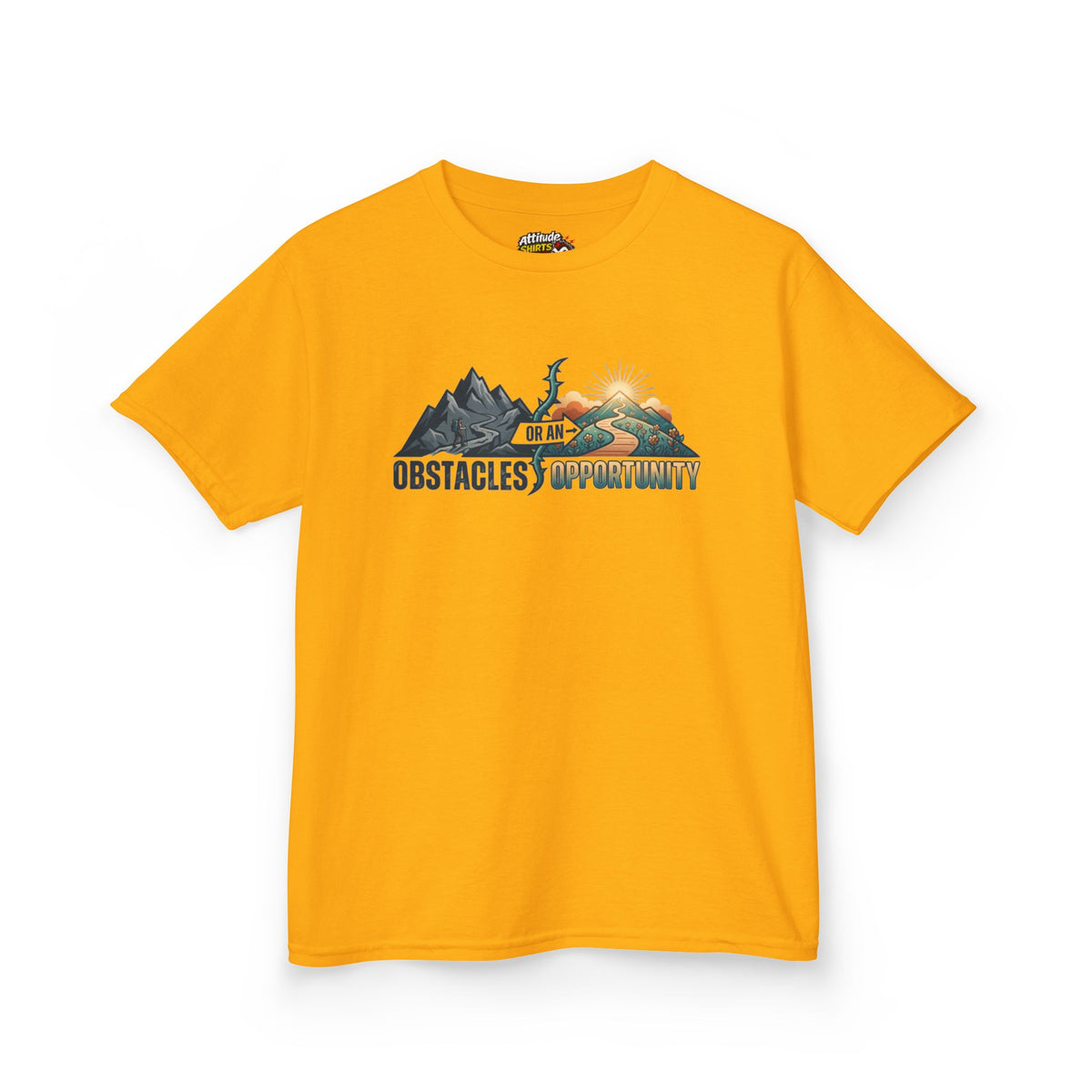 Color: Gold | Obstacle Or An Opportunity Kids Tee