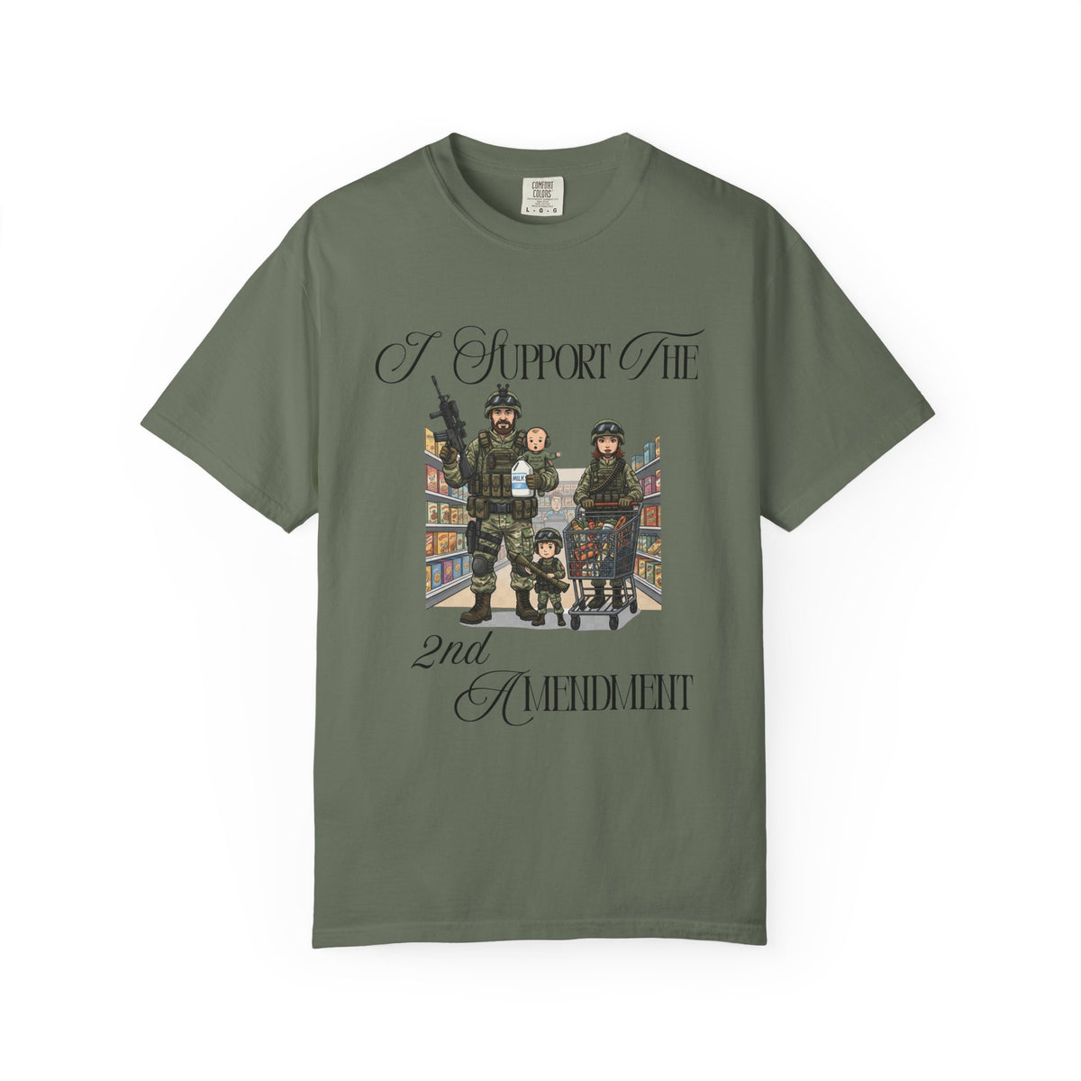 Color: Moss | 2nd Amendment Unisex Garment-Dyed T-shirt