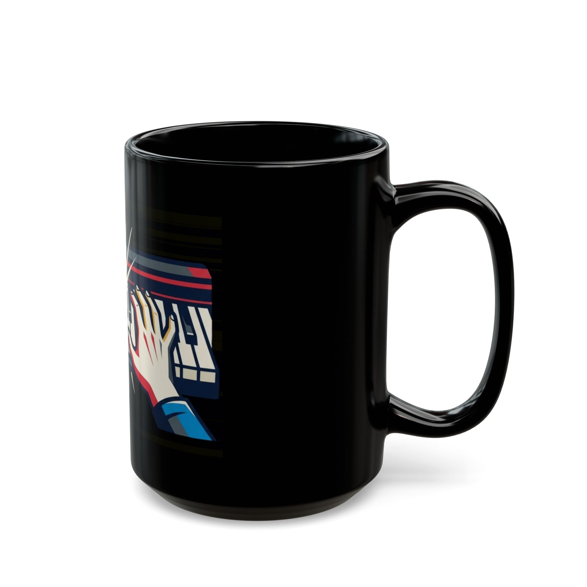 "Imagine What Else These Fingers Can Do" Black Ceramic Mug — Graphic