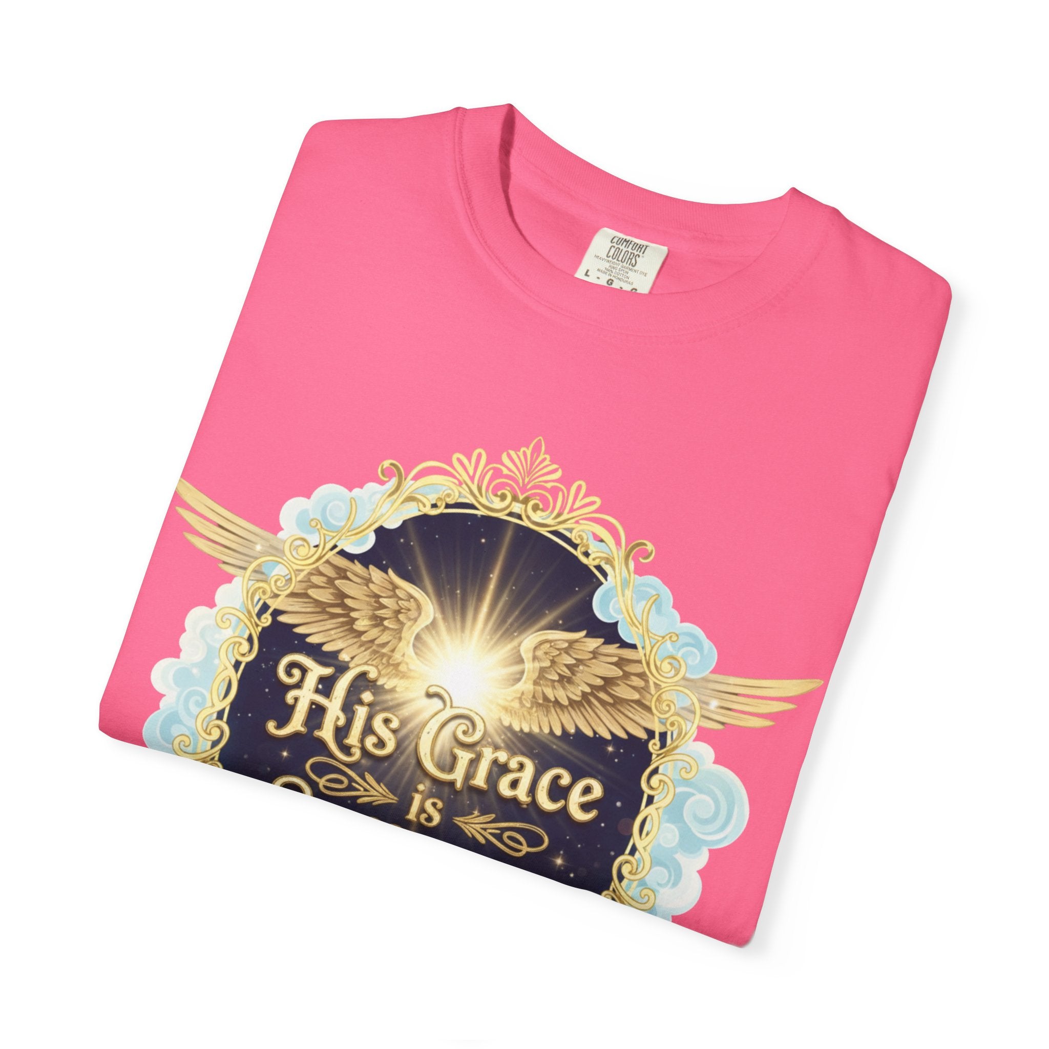 "His Grace is Sufficient" Unisex Garment-Dyed T-shirt