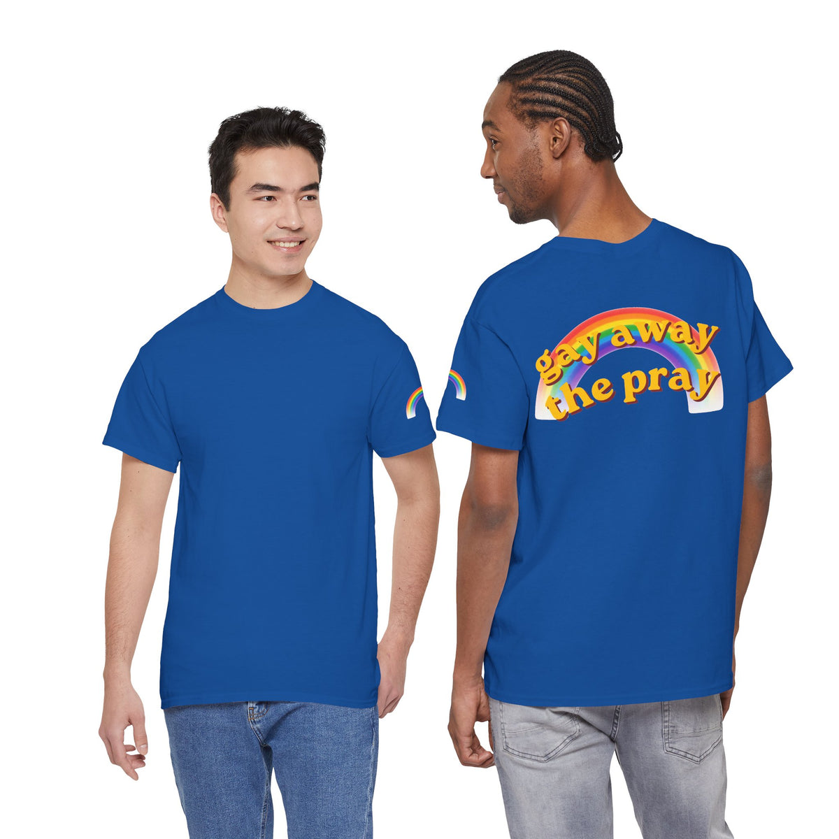 Color: Royal | Gay Away the Pray Premium Graphic Tee