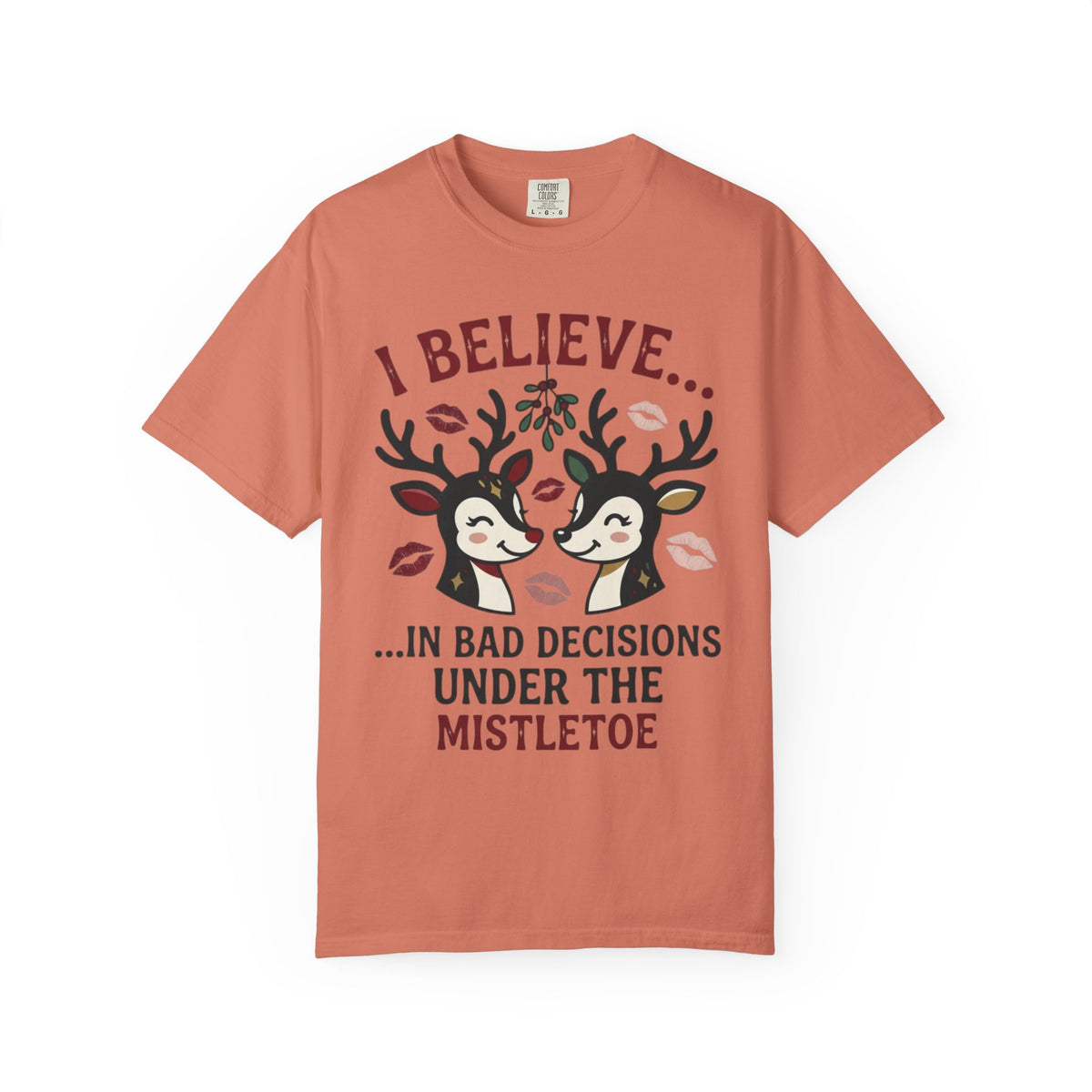 "Bad Decisions Under the Mistletoe" Unisex Garment-Dyed Tee