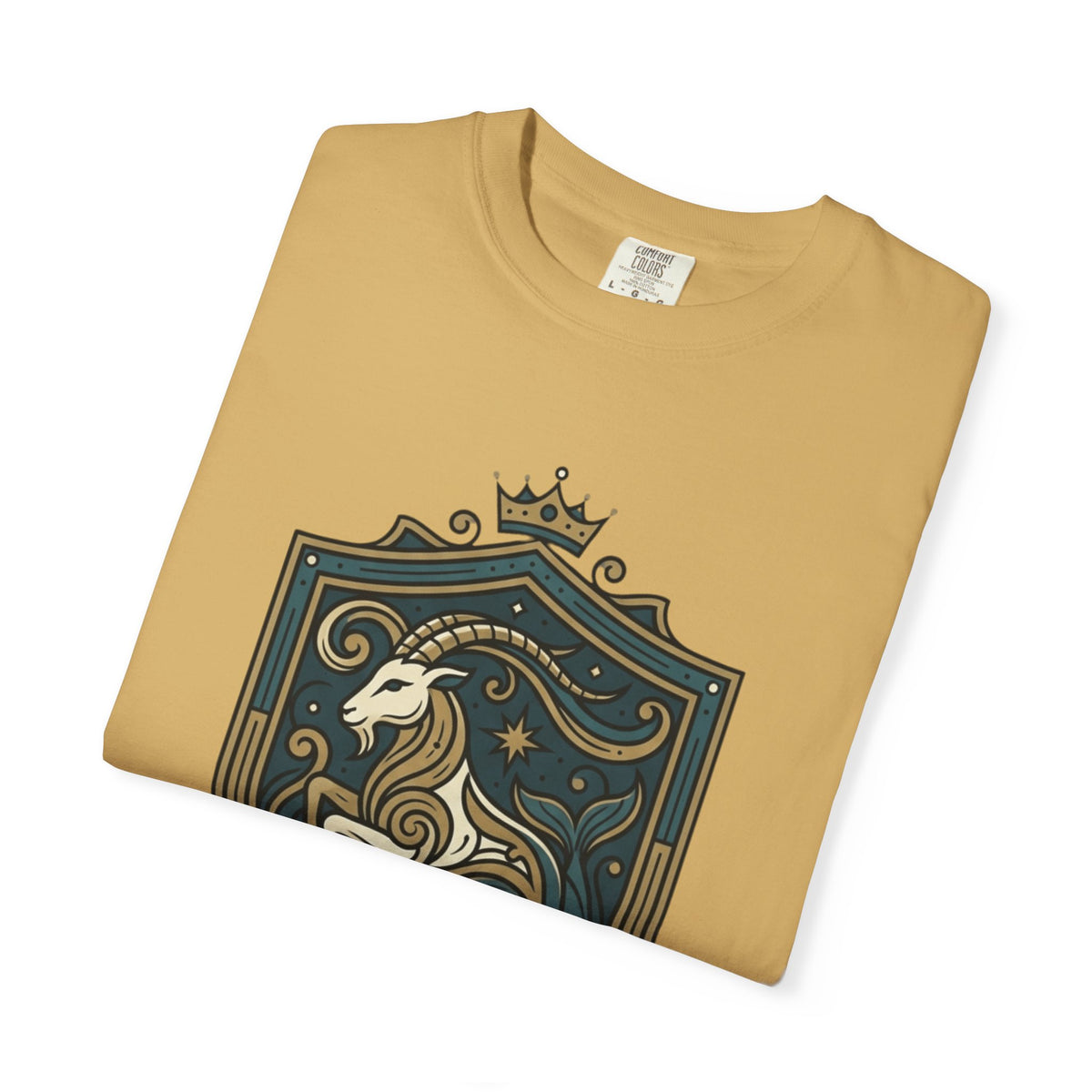 "Capricorn- The Sea-Goat Crest" Unisex Garment-Dyed Tee