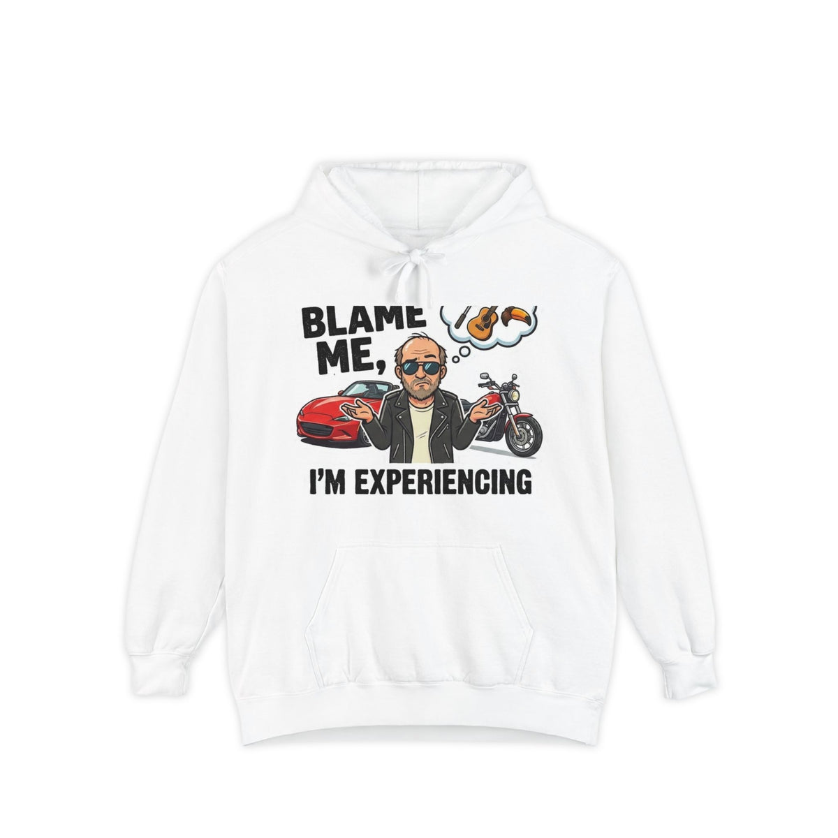 Color: White | Dudepause: It's a Thing | Garment-Dyed Hoodie — AttitudeShirts