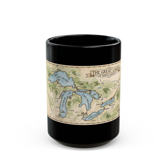 "51st State Great Lakes" Black Ceramic Mug
