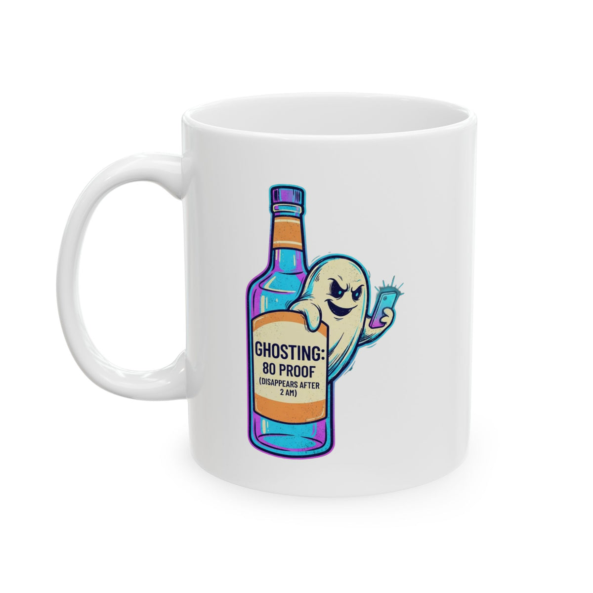 "Ghosting" White Ceramic Mug