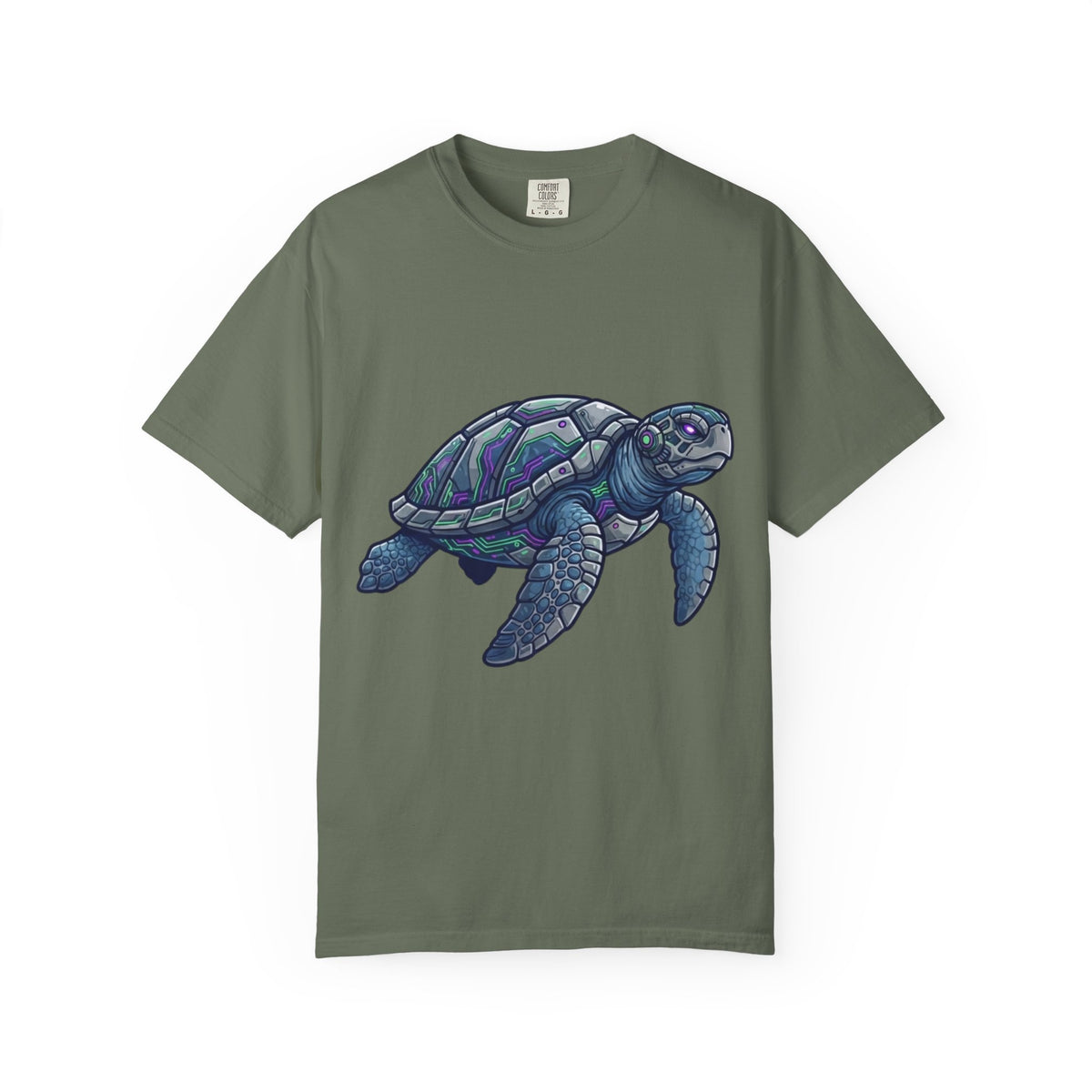 Color: Moss | Cyber Turtle Unisex Garment-Dyed Tee
