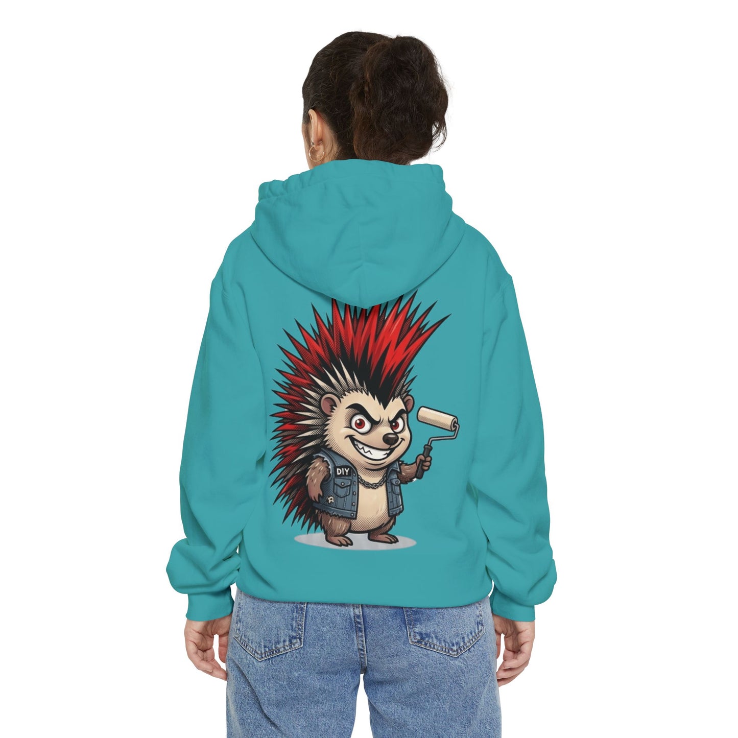 "Punkupine" Garment-Dyed Hoodie
