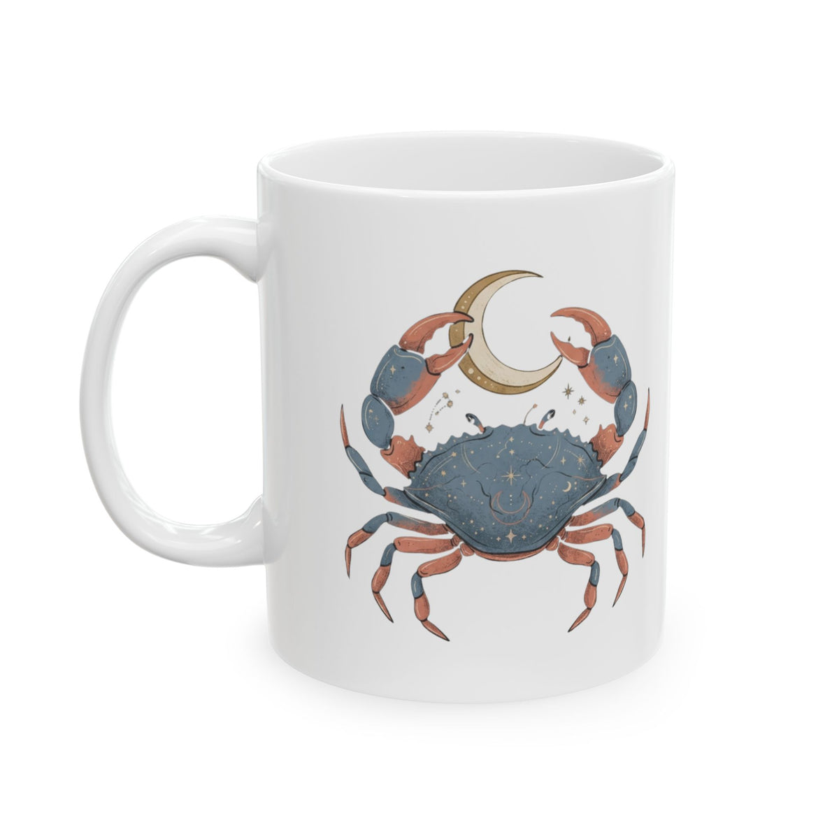 "Cancer The Moon Child Crab" White Ceramic Mug