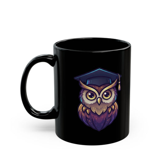 "Owl Credible" Black Ceramic Mug — Graphic
