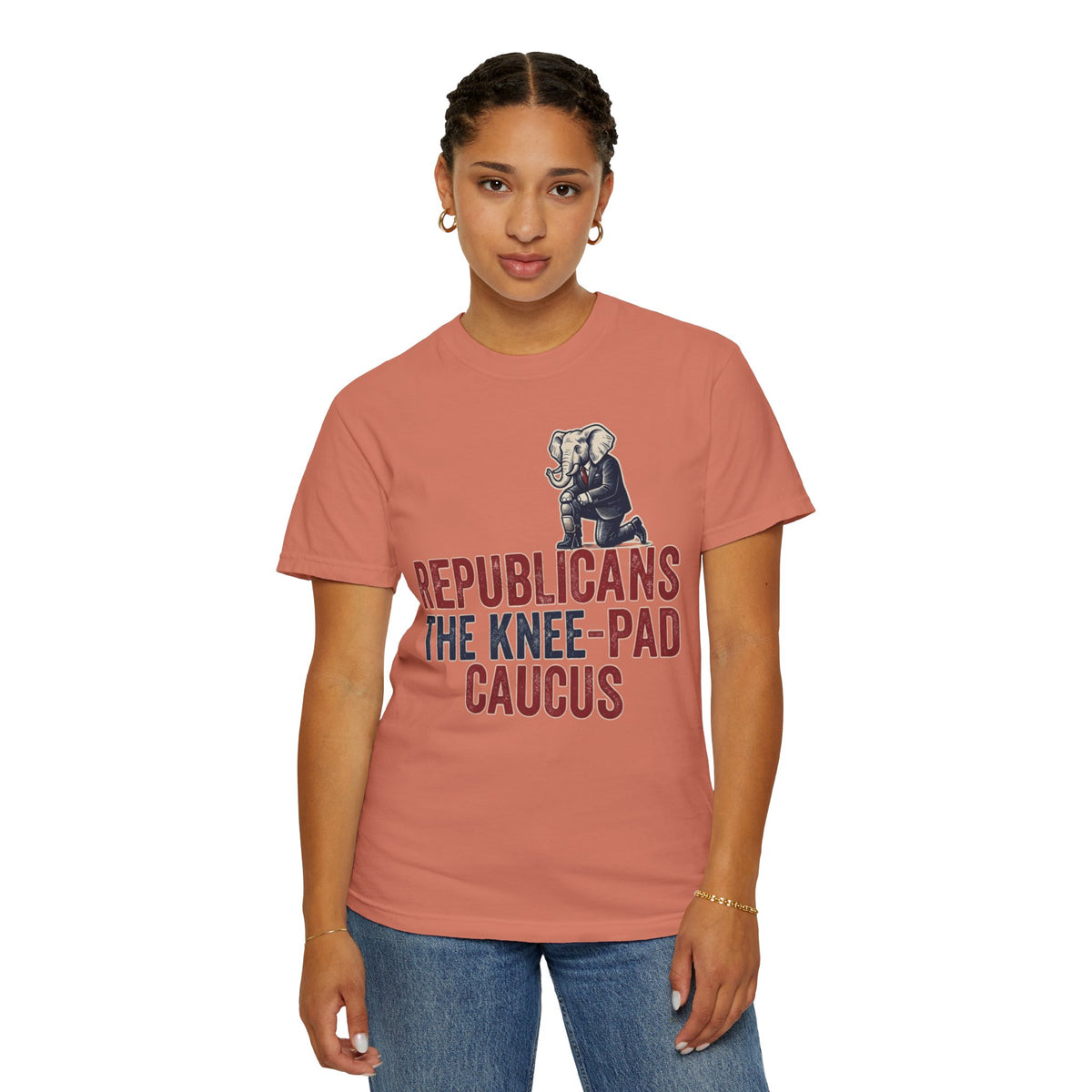 Color: Terracotta | The Knee Pad Caucus Unisex Garment-Dyed Tee