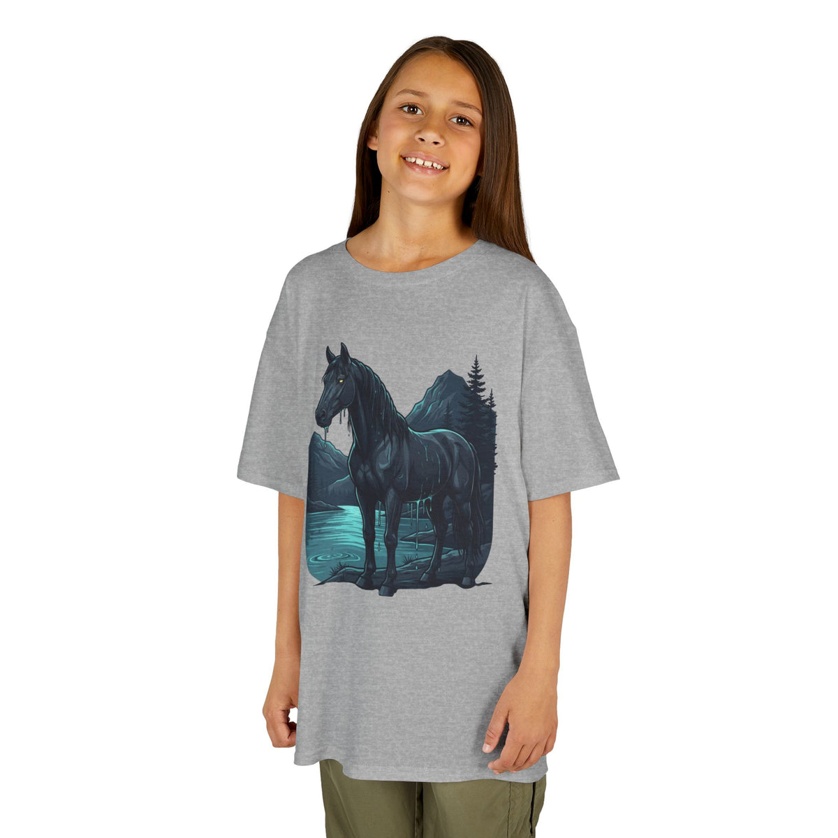 Color: Sport Grey | Kelpie (Scottish Folklore) Kids Tee