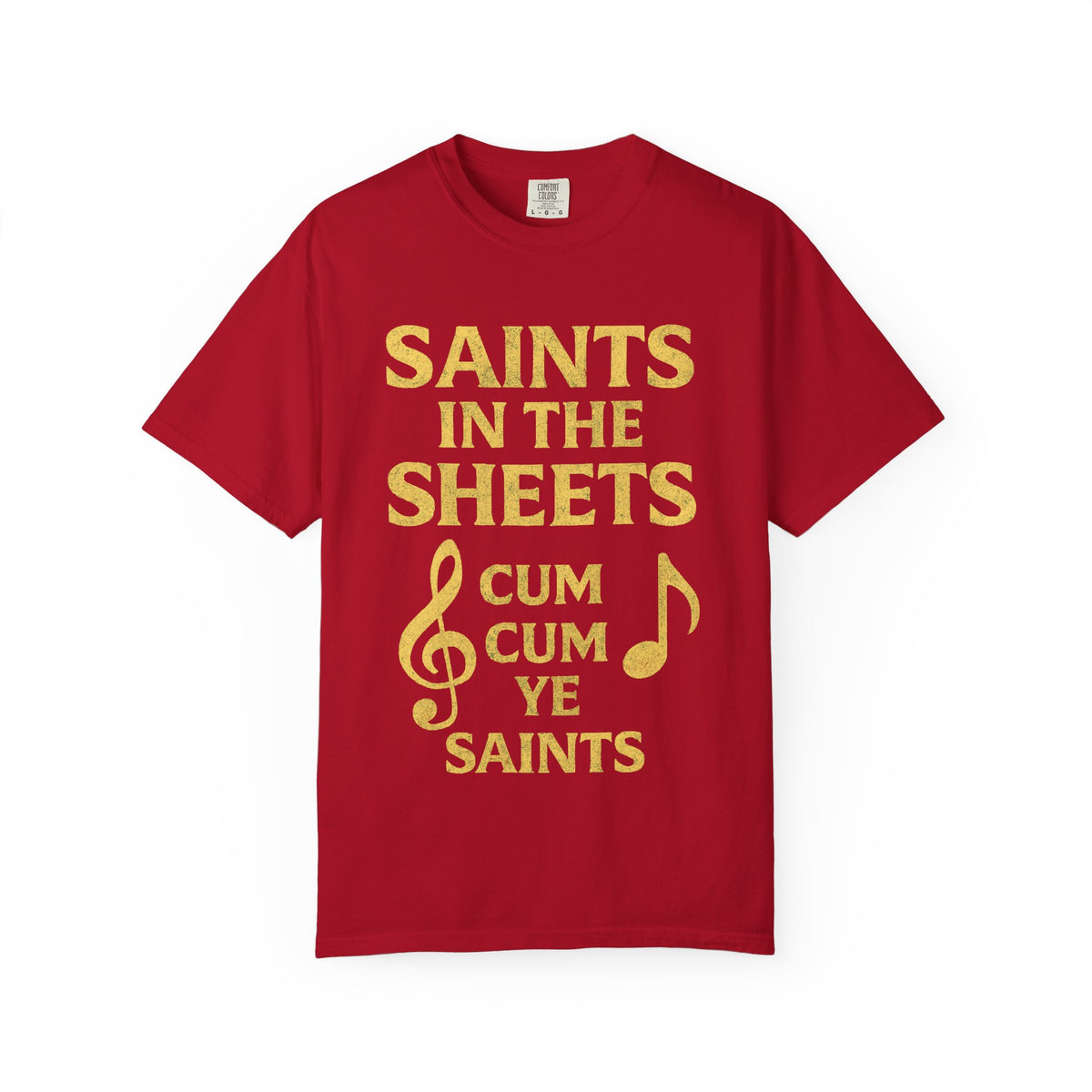 Color: Red | Saints in the Sheets T-Shirt Unisex Garment-Dyed T-shirt