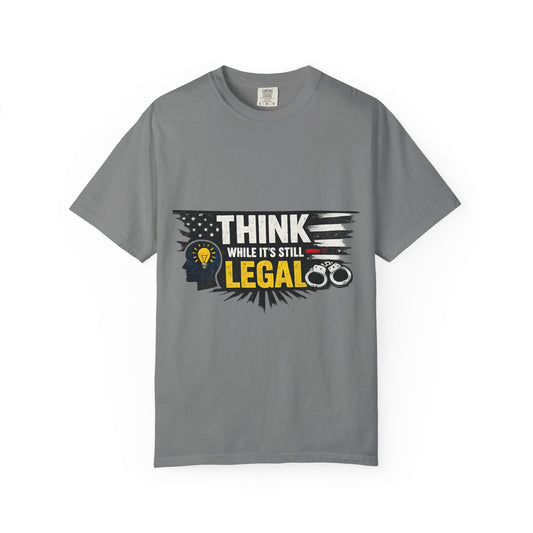 Color: Grey | Think (Apparently It's Revolutionary) | Garment-Dyed Tee — AttitudeShirts