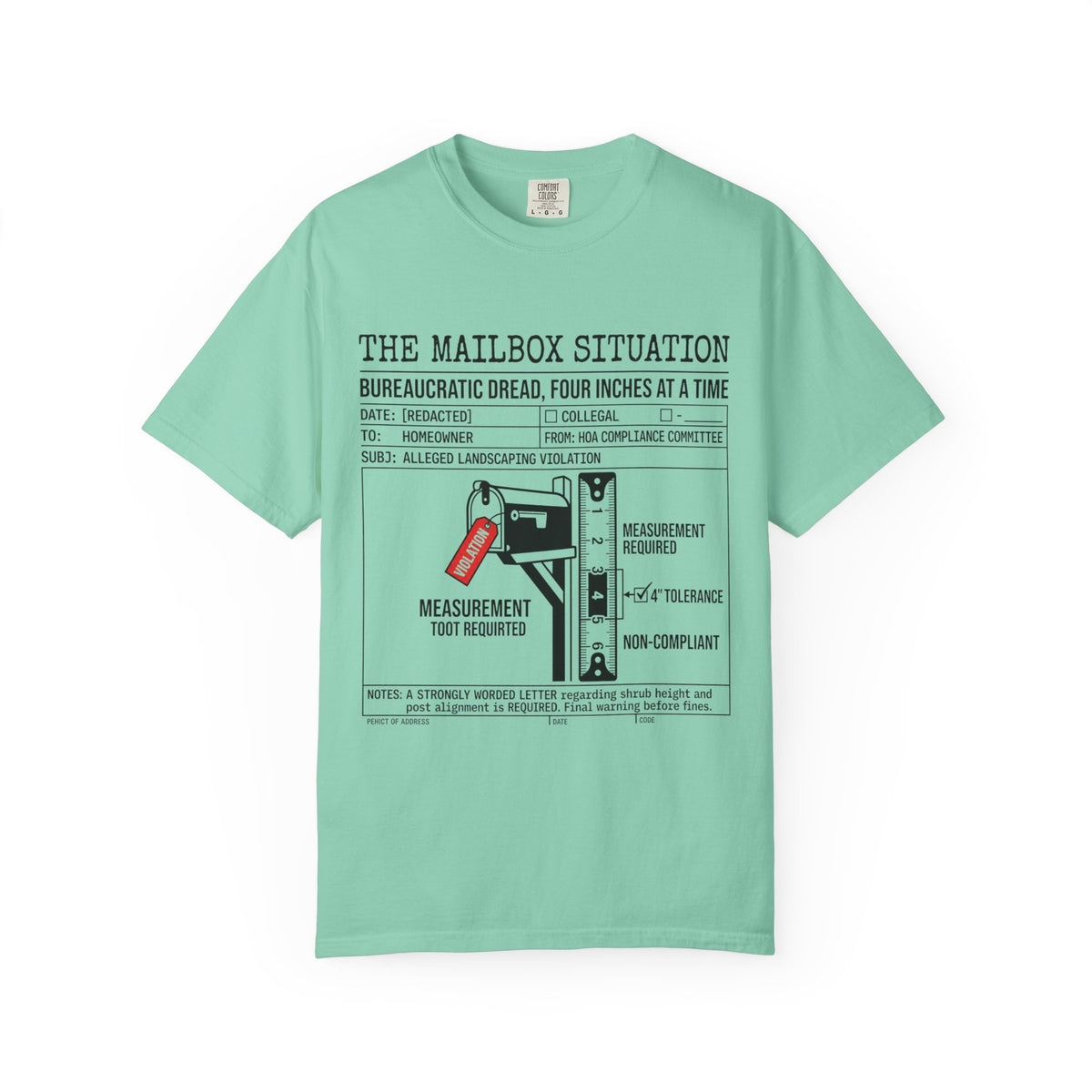Color: Island Reef | Mailbox Situation Unisex Garment-Dyed Tee