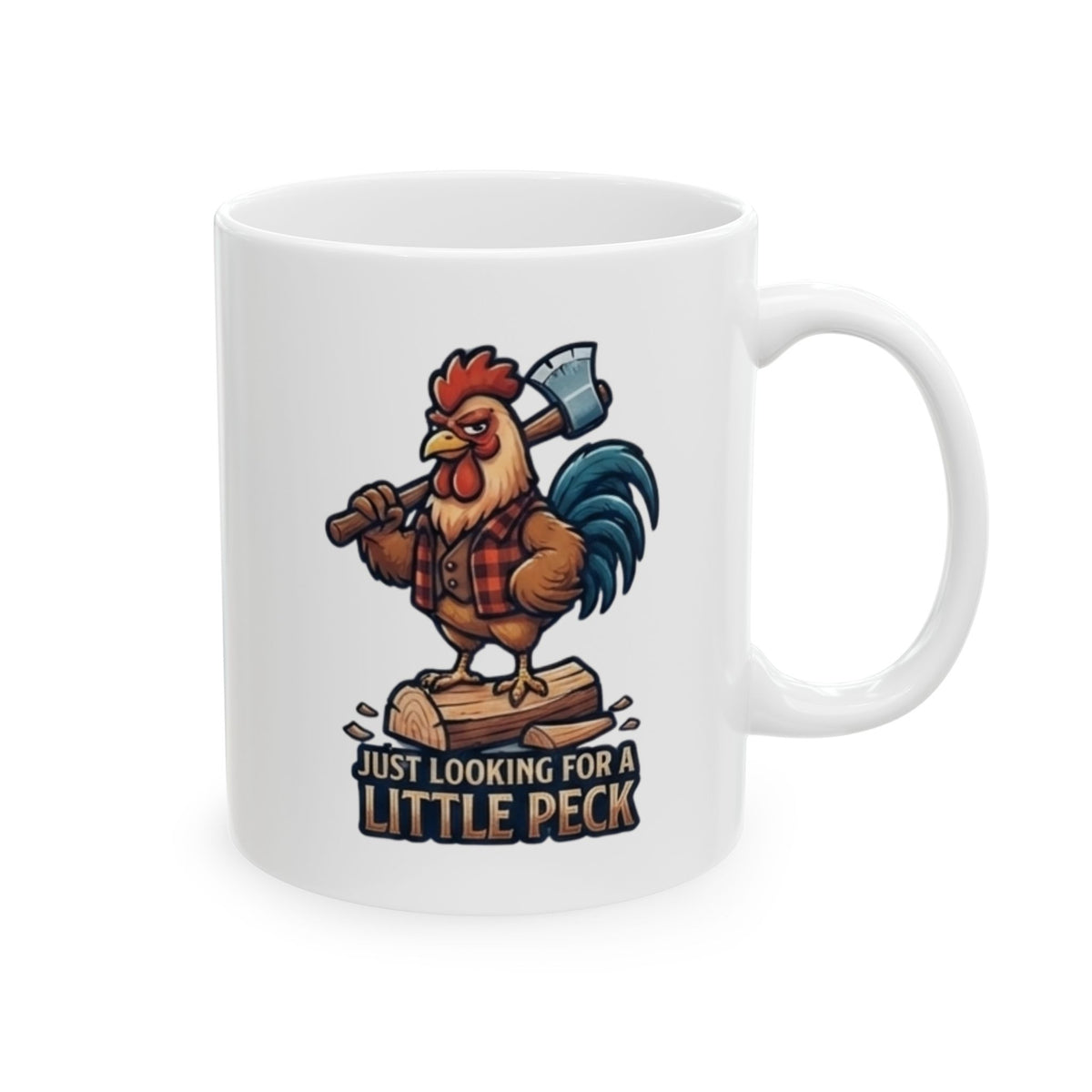 "Looking For A Little Peck" White Ceramic Mug