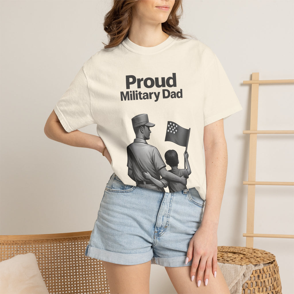 "Proud Military Dad" Unisex Garment-Dyed T-shirt