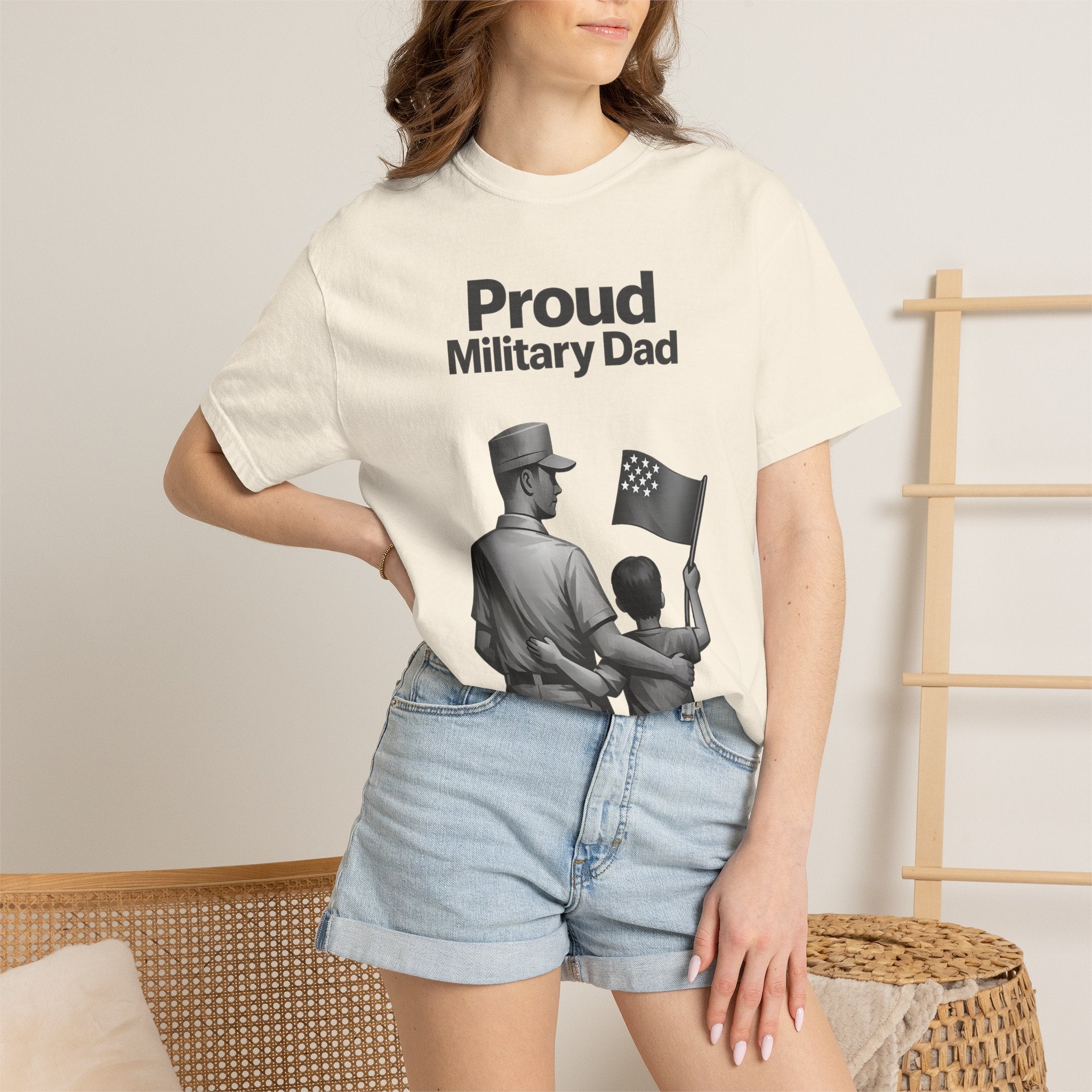 "Proud Military Dad" Unisex Garment-Dyed T-shirt