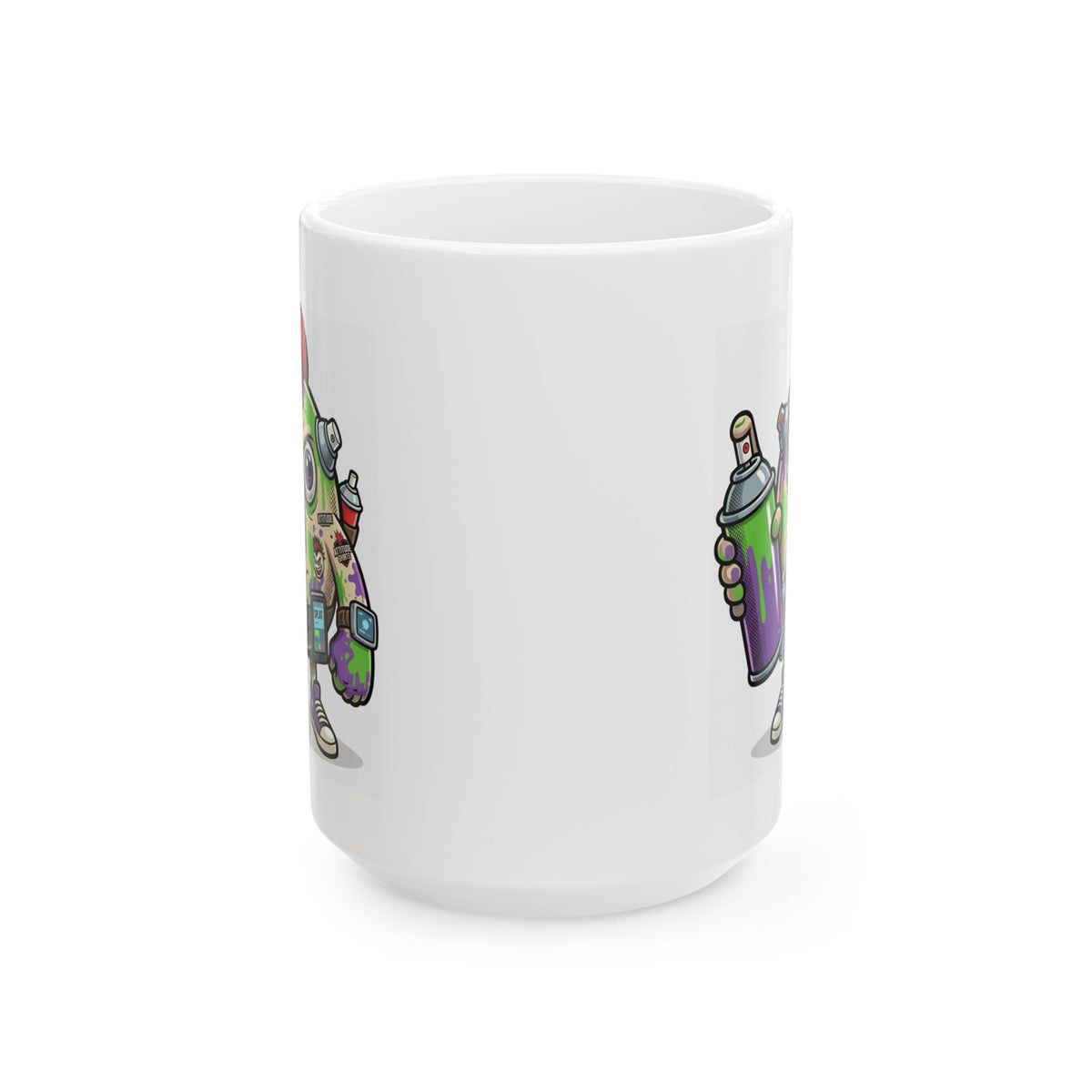 "Graffiti" White Ceramic Mug