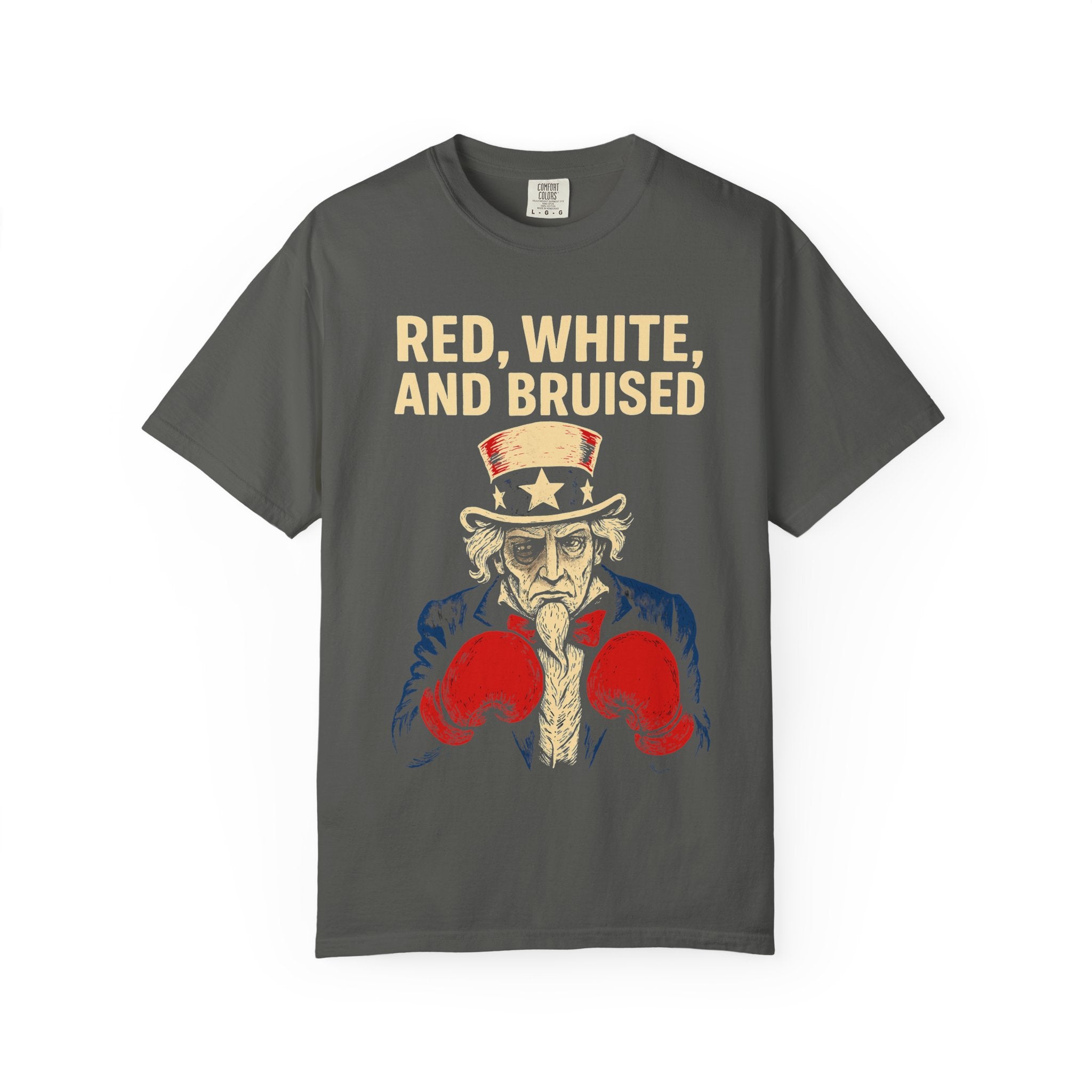 "RED, WHITE, AND BRUISED" Unisex Garment-Dyed T-shirt