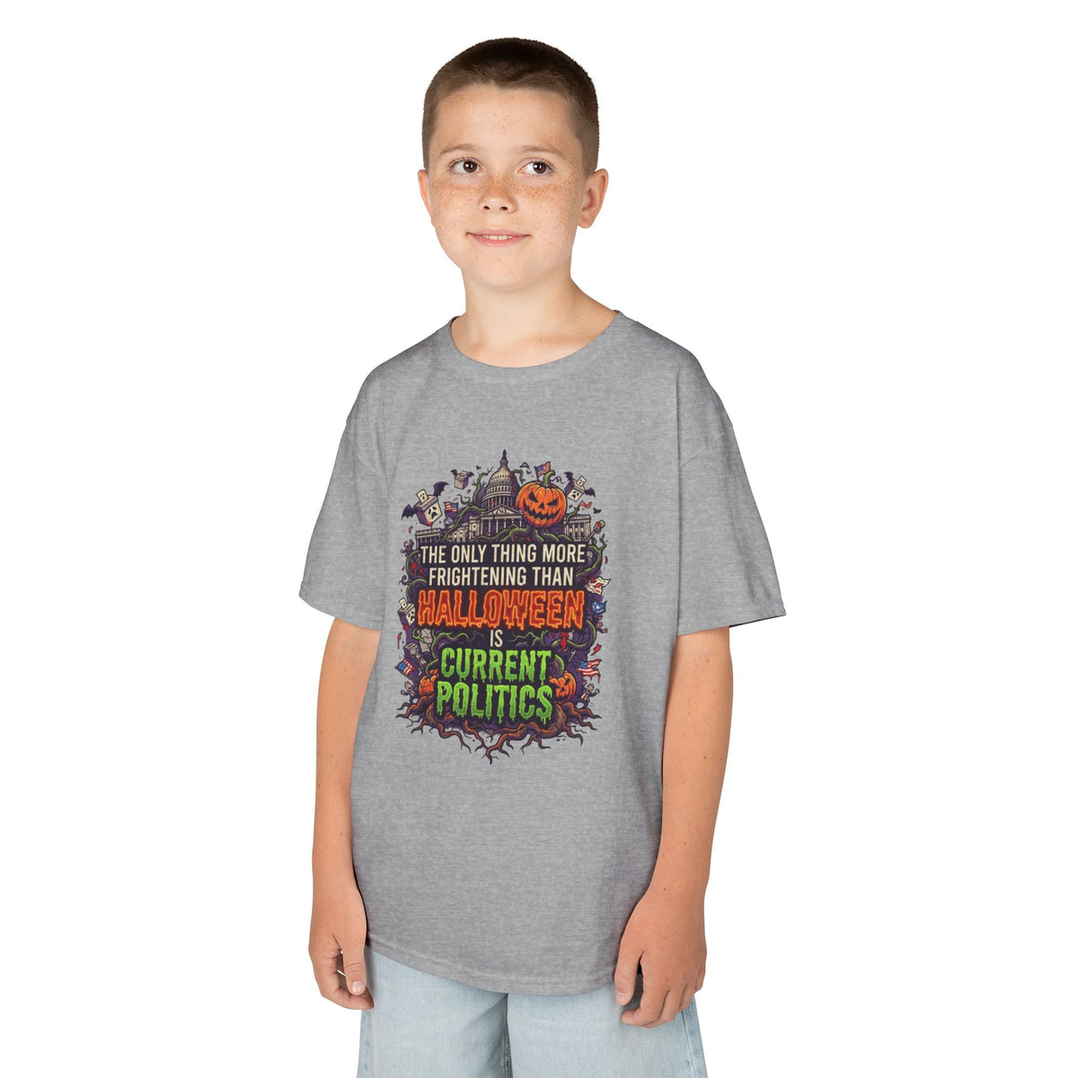 Color: Sport Grey | Current Politics Kids Tee