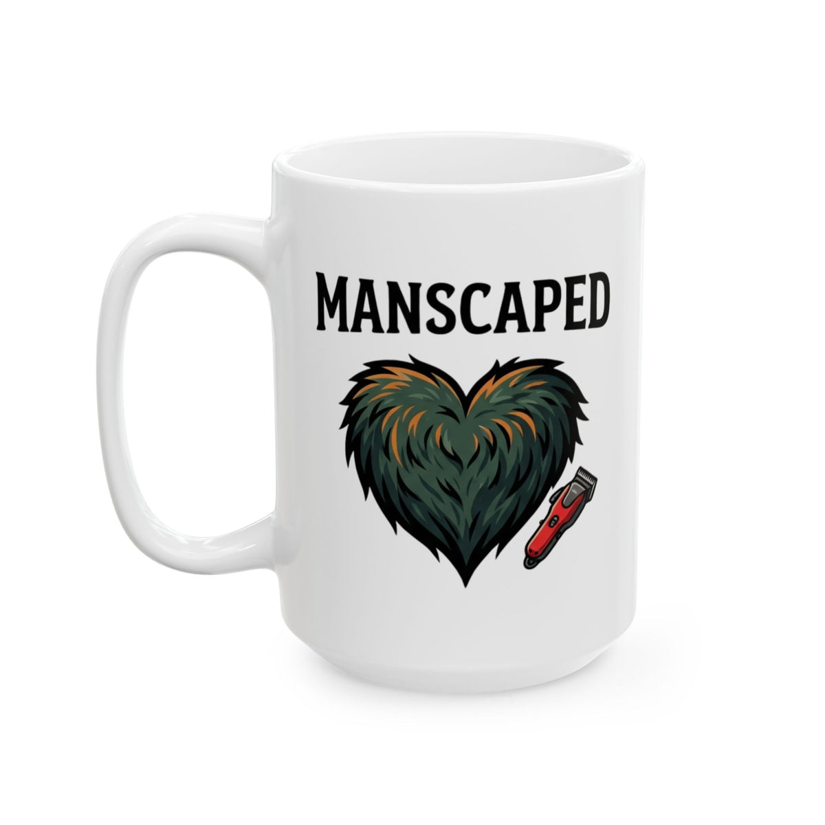 "Manscaped for the Full Moon" White Ceramic Mug — Graphic